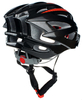 Casque de protection pour vélo adulte Wind Cross noir rouge avec visière, casque respirant