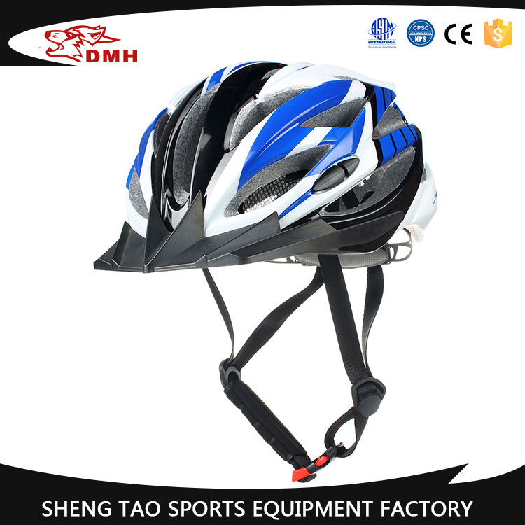 Casque de vélo classique bleu blanc, casque de cyclisme léger