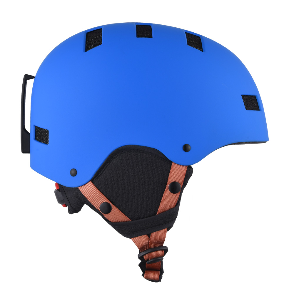 Casque de ski de neige amovible pour ski d'hiver en plein air professionnel avec sécurité certifiée CE ASTM pour hommes, femmes et jeunes casques de ski bleus