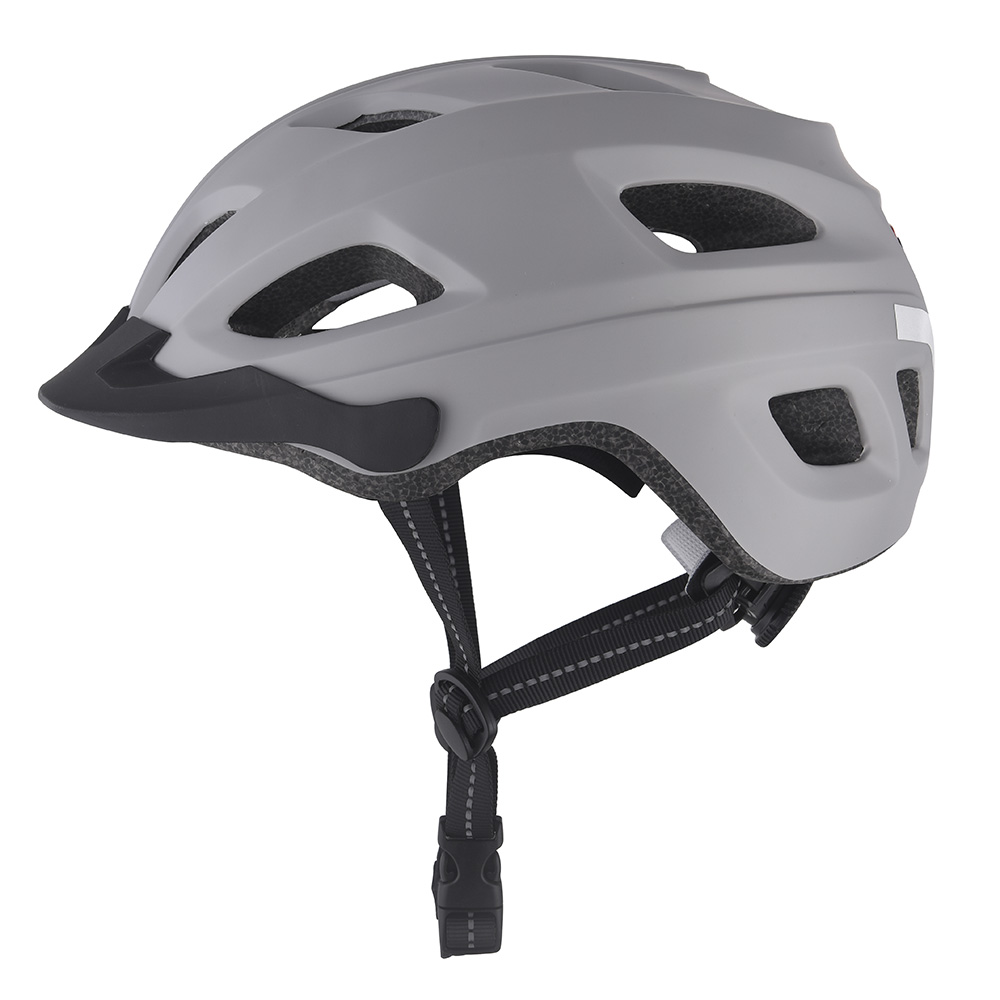 Nouveau casque de vélo lumière LED PC In-moule casque de cyclisme, Sport sûr montagne route équitation casque de vélo pour adulte gris