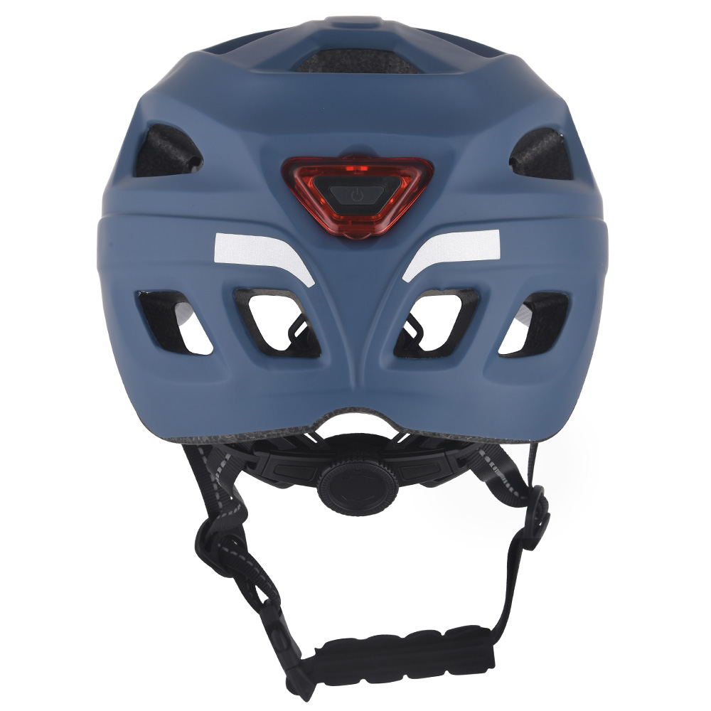 Nouveau casque de vélo lumière LED PC In-moule casque de cyclisme, Sport sûr montagne route équitation casque de vélo pour adulte bleu