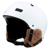 Coque de protection ABS CE ASTM et casque de neige de ski à doublure EPS avec cache-oreilles en cuir
