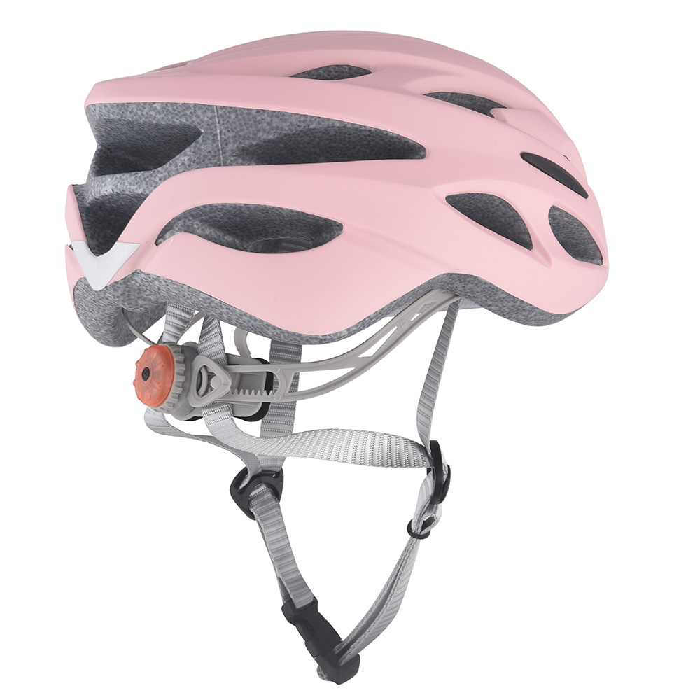 Casque de vélo de route certifié, mousse de réglage, casque de vélo pour adulte avec lumière de sécurité LED