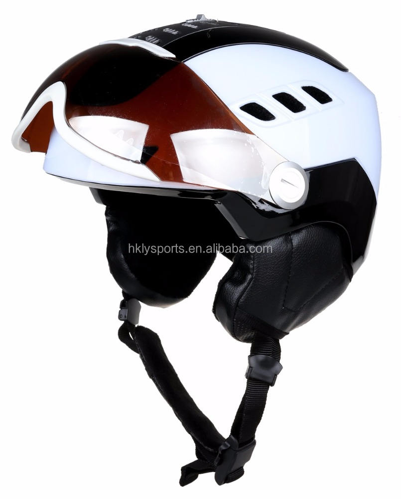 Sports de neige d'hiver Patinage de ski Casque de ski moulé pour adulte avec verre