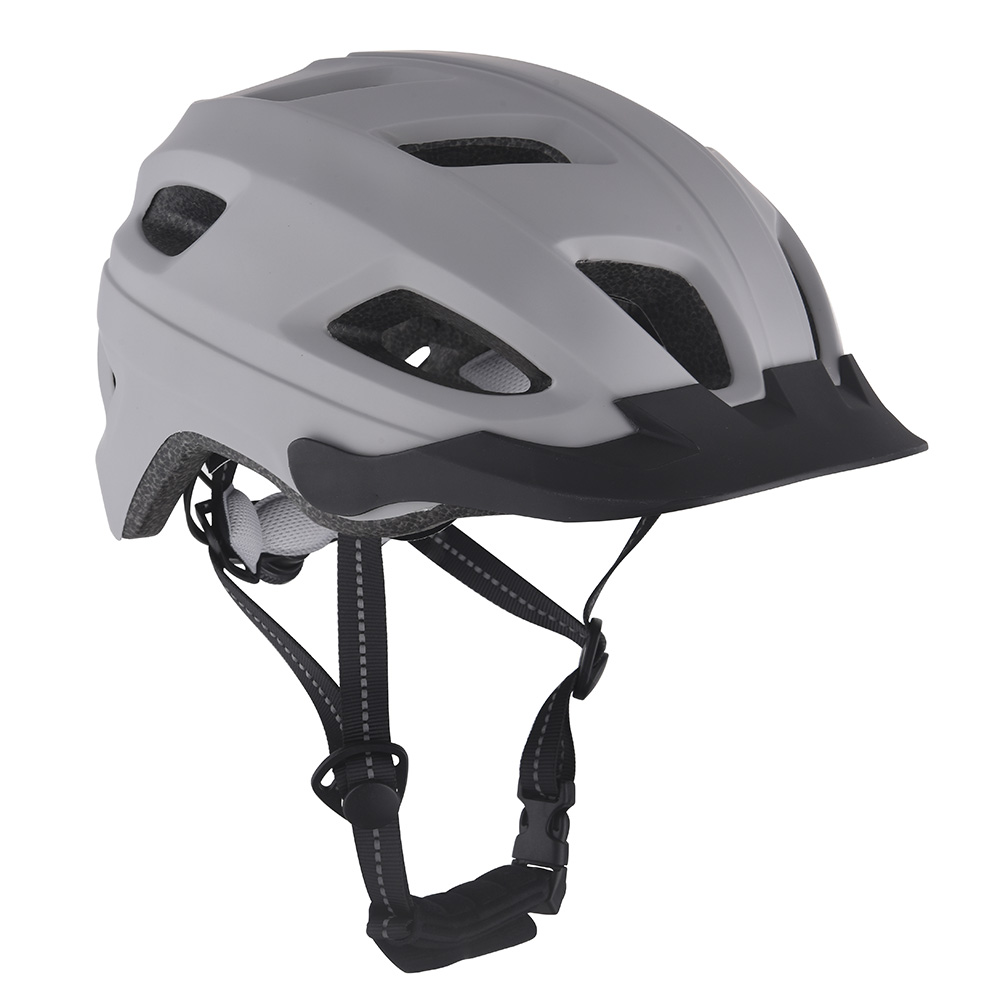 Nouveau casque de vélo lumière LED PC In-moule casque de cyclisme, Sport sûr montagne route équitation casque de vélo pour adulte gris