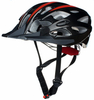 Casque de protection pour vélo adulte Wind Cross noir rouge avec visière, casque respirant