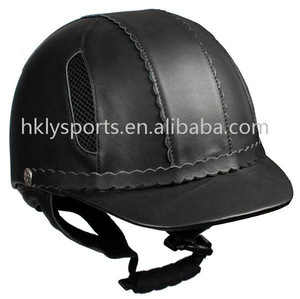 Casque de course de chevaux, ABS recouvert de cuir, certifié CE