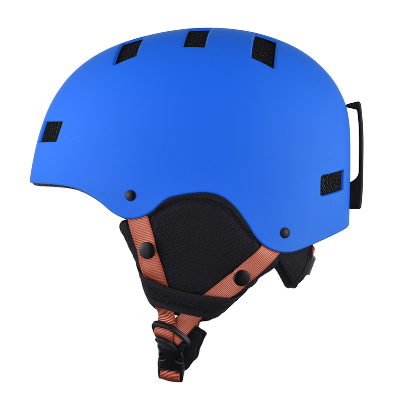 Casque de ski de neige amovible pour ski d'hiver en plein air professionnel avec sécurité certifiée CE ASTM pour hommes, femmes et jeunes casques de ski bleus