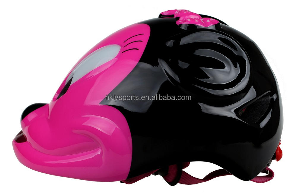 Joli casque de scooter de vélo pour enfants avec souris animale rose personnalisée pour vélo pour enfants