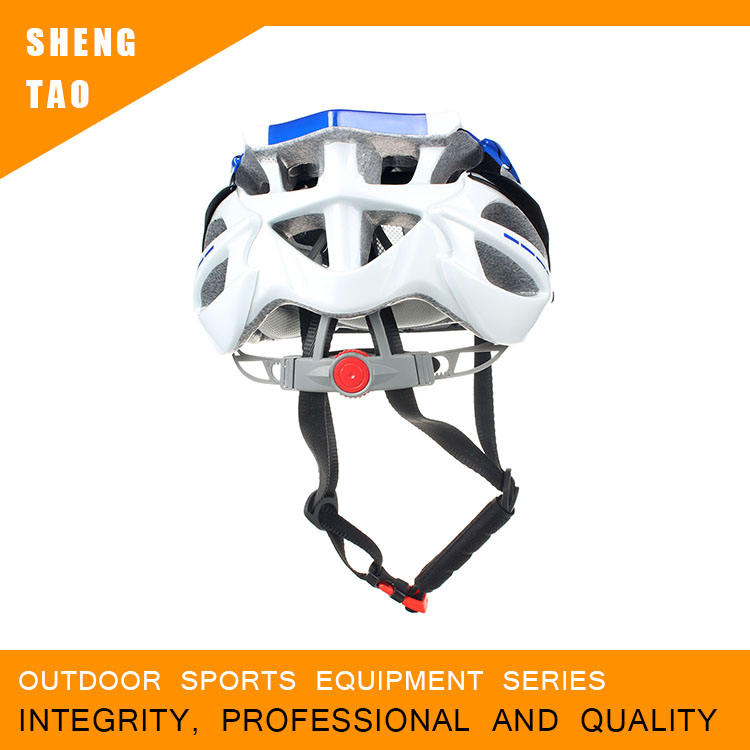 Casque de vélo classique bleu blanc, casque de cyclisme léger