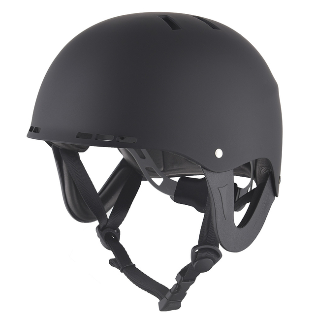 Casques de ski certifiés noir mat pour sports nautiques, kayak, rafting