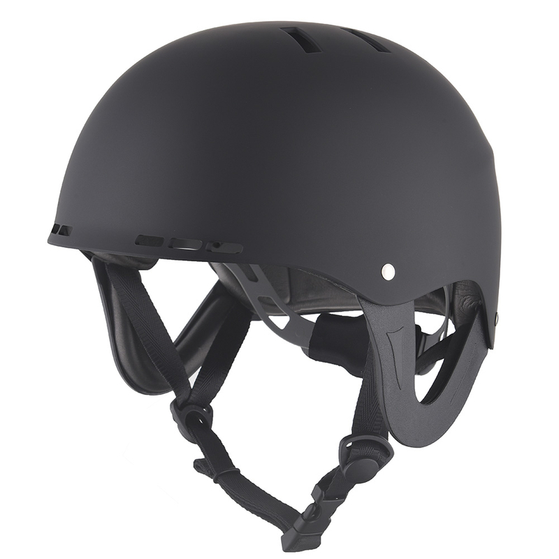 Casques de ski certifiés noir mat pour sports nautiques, kayak, rafting