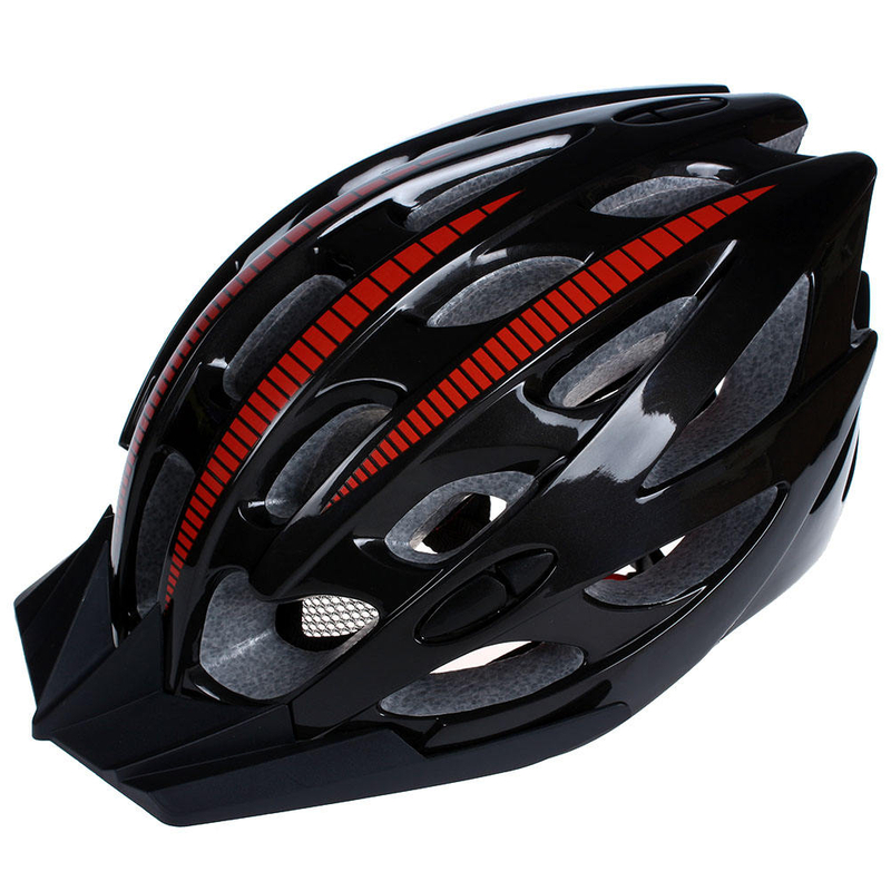 Casque de protection pour vélo adulte Wind Cross noir rouge avec visière, casque respirant