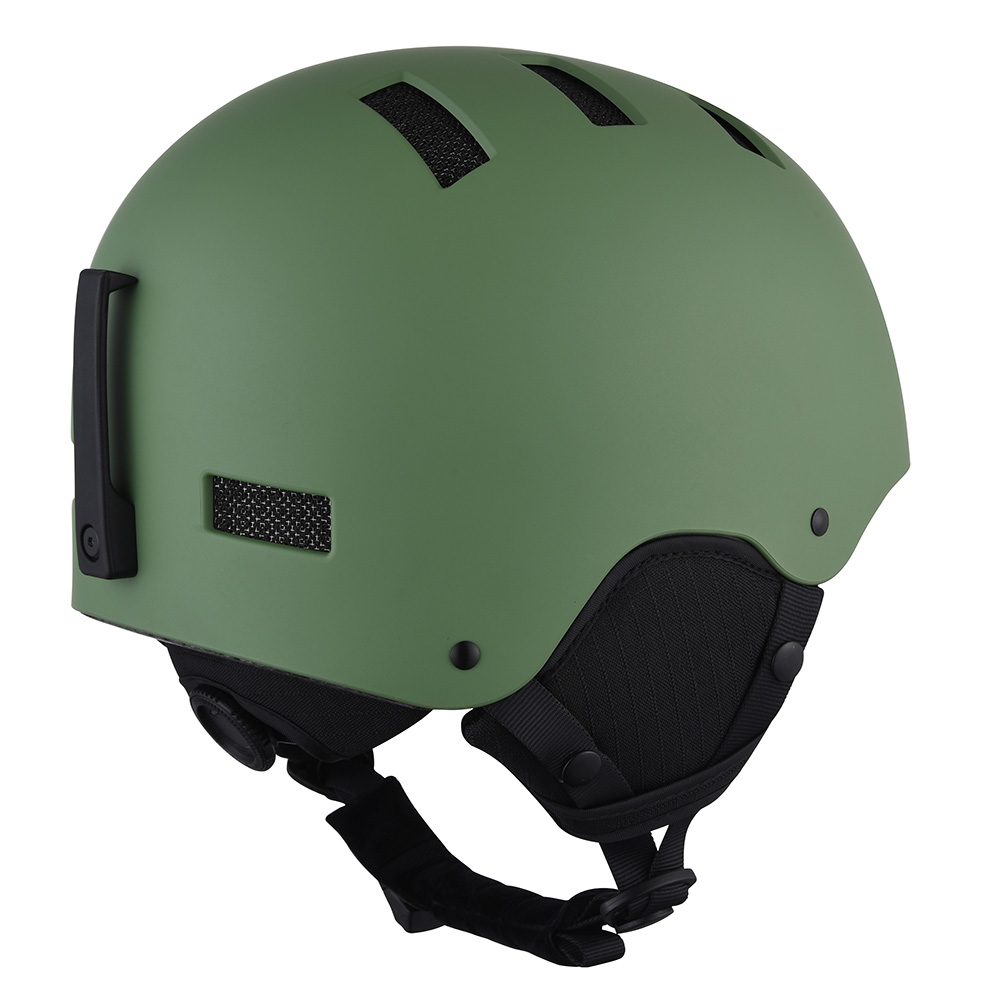 Casque de ski de neige amovible pour ski d'hiver en plein air professionnel avec sécurité certifiée CE ASTM pour hommes, femmes et jeunes casques de ski verts
